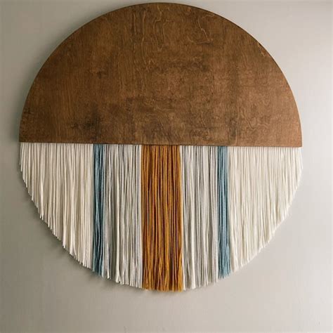 Boho Yarn Wall Decor Macrame Wall Hanging Fiber Art Living Etsy