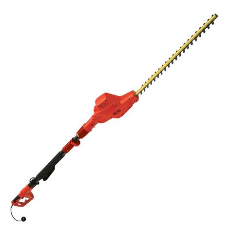 Sun Joe 21 In Electric Telescoping Pole Hedge Trimmer Refurbished Red Sjh902e Red Rm The Home