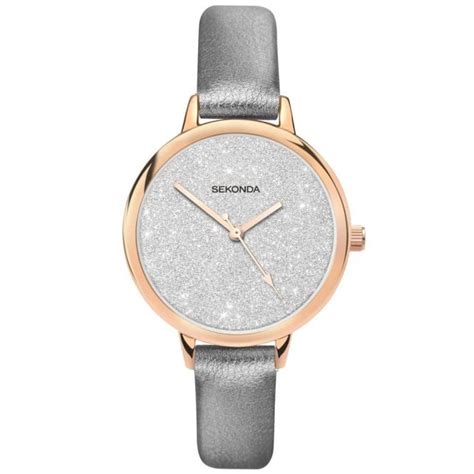 Sekonda Ladies Glitter Dial Grey Strap Watch Womens Watches From