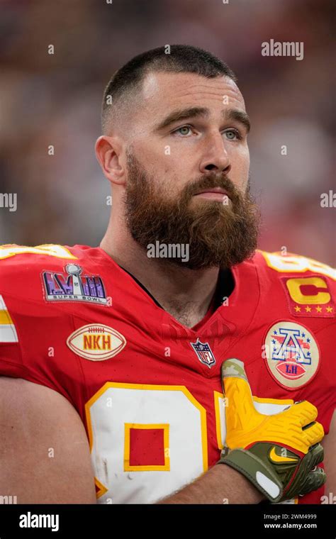 Kansas City Chiefs Tight End Travis Kielce 87 Pauses During The