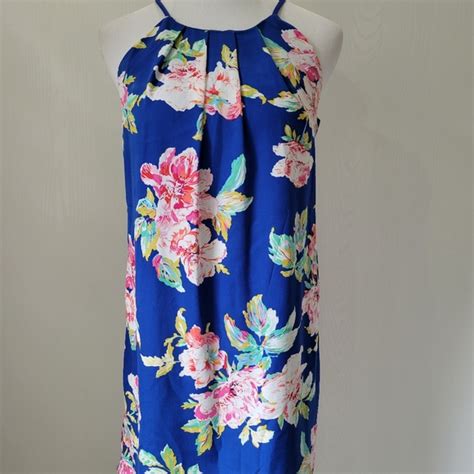 Monteau Dresses Royal Blue Dress With Pink Floral Print Poshmark