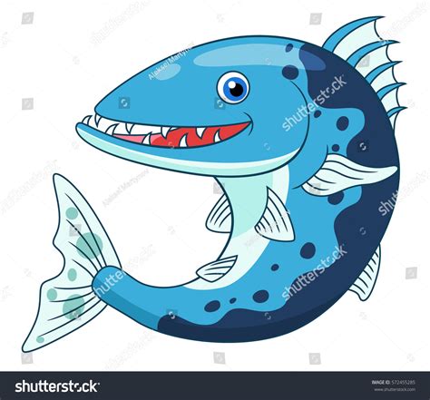 Cartoon Beautiful Barracuda Stock Vector (Royalty Free) 572455285 | Shutterstock