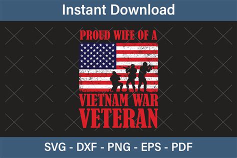 Proud Wife Of A Vietnam War Veteran Graphic By Craftdrawing Creative