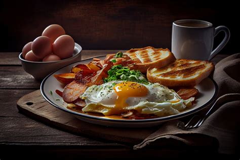 The Perfect Breakfast Fried Eggs Bacon Hash Browns Toast And