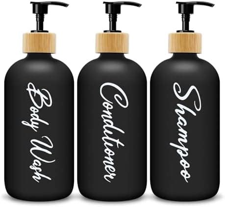 Seifenspender Set 500ml Glas Seifenspender Spülmittelspender Shampoo