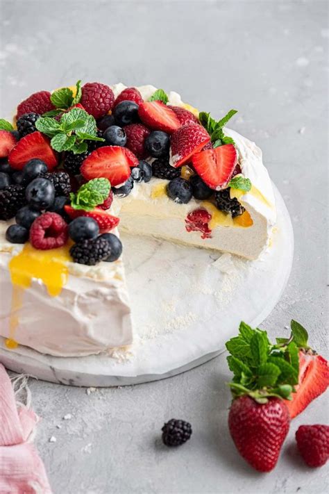 Berry Pavlova With Lemon Curd Cream Recipe Pavlova Recipe Pavlova