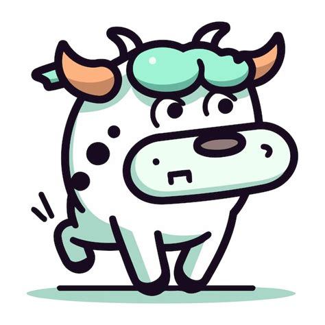 Uma Linda Vaca De Desenho Animado Ilustra O Vetorial De Uma Vaca De