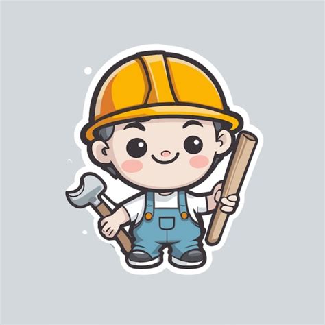 Premium Vector Construction Worker Cartoon Vector