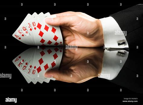 Hand Holding Playing Cards Stock Photo Alamy