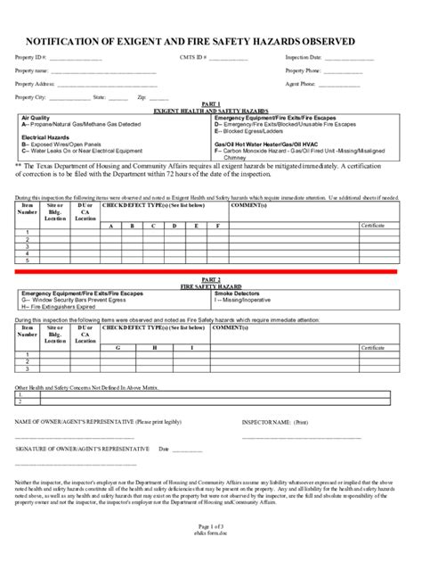 Fillable Online Exigent Health Safety Reply Certification Form Fax