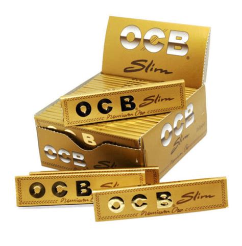 Ocb Gold Slim Premium One King Size Rolling Smoking Papers Skins Rizla