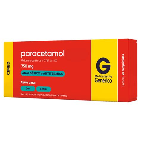 Paracetamol 750mg Cimed 20 Comprimidos Drogarias Tamoio