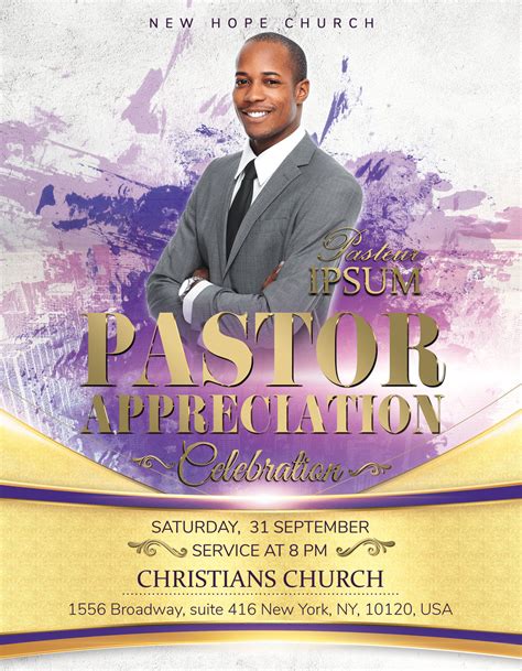 Pastor Appreciation Flyer Templates Free