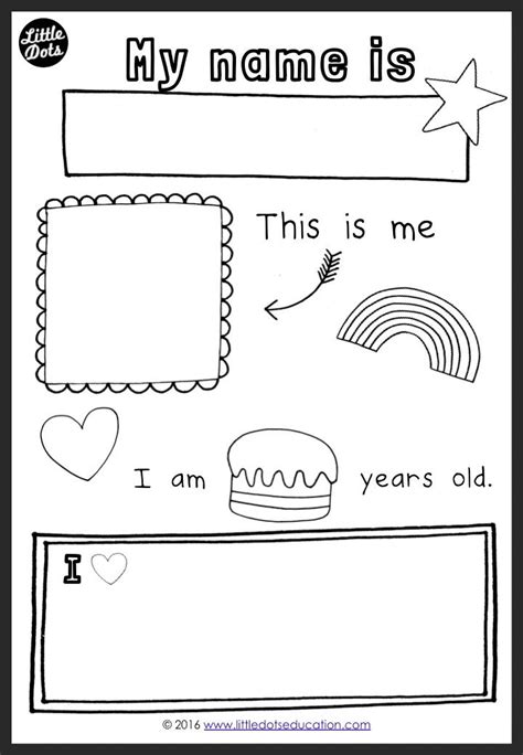 About Me Worksheet Kindergarten