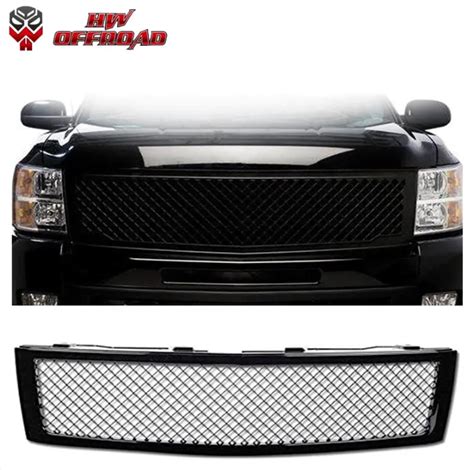 Hw X Offroad Black Front Bumper Grille Mesh Grill For Silverado