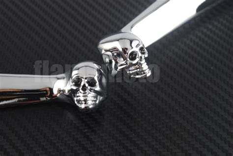 Chrome Skull Brake Clutch Levers For Harley Softail Dyna Glide