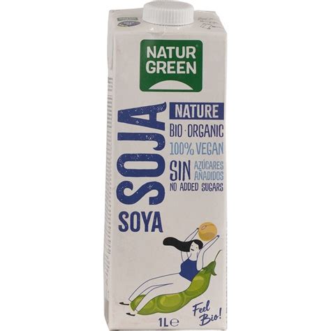 NATURGREEN bebida de soja ecológica sin azúcares añadidos envase 1 l