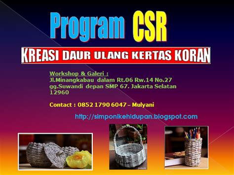 Program Csr Corporate Social Responsibility Unik Kerajinan Tangan