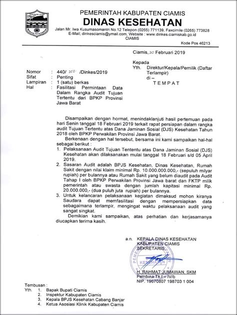 Contoh Surat Permohonan Permintaan Data Ke Instansi Surat Lamaran