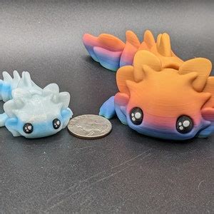 Adorable Articulated Axolotl Baby D Printed Desktop Pet Fidget Toy