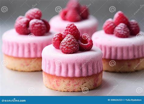 Raspberry Cakes Generate Ai Stock Image Image Of Cake Fresh