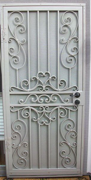 Wrought Iron Security Door Designs Using Gate Scrolls And Weldable