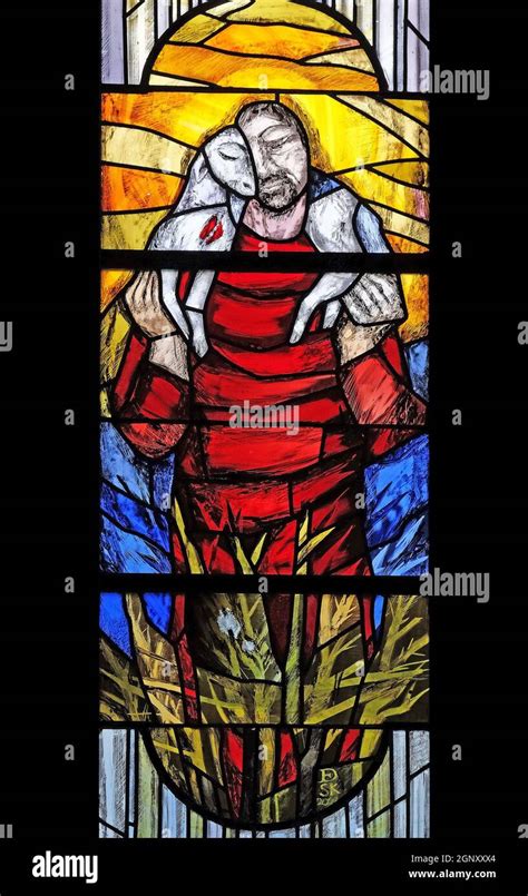 Jesus The Good Shepherd Stained Glass Window By Sieger Koder In Chapel