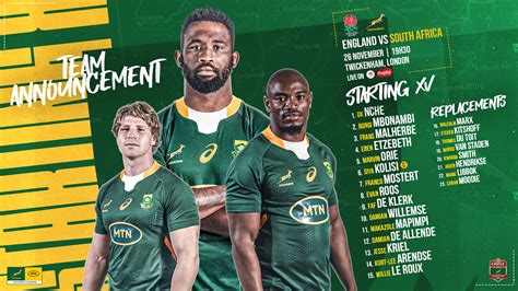 Kick Off Time Team Sheets Where To Watch Springboks V England