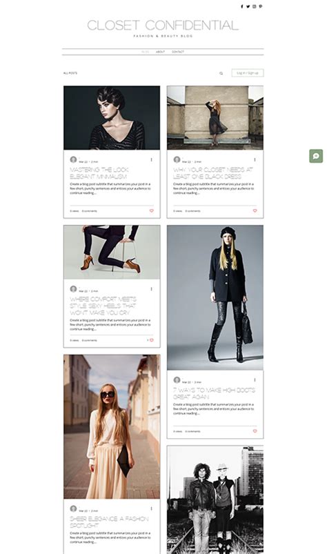 Fashion Blog Website Templates