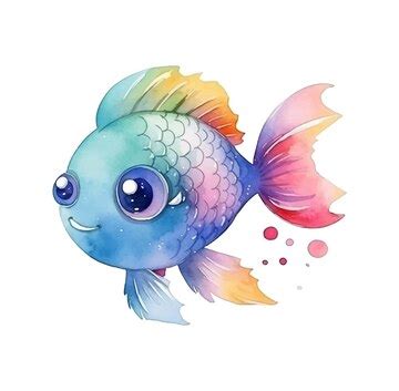 Premium Vector | Rainbow Fish watercolor paint