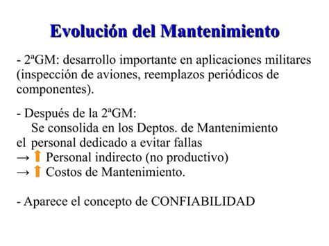 Evolución Del Mantenimiento Ppt