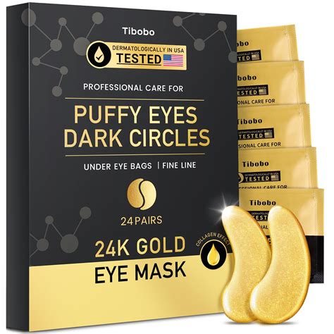 Tibobo Under Eye Patches 24 Pairs 24k Gold Eye Masks Enriched With Abundant Collagen