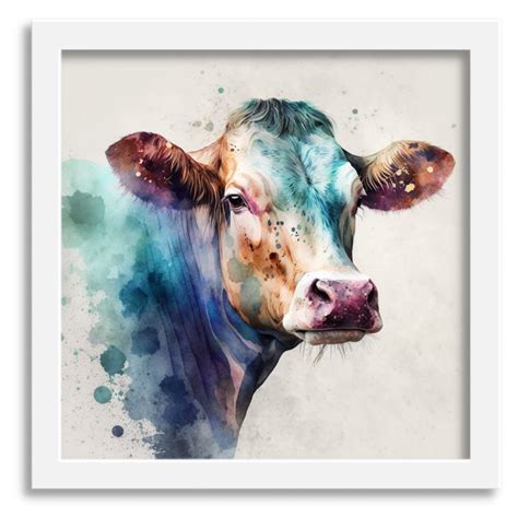 Watercolour Cow Artwork - Drawify