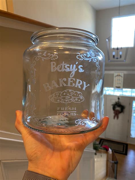 Personalized Cookie Jar Custom Baked Goods Glass Jar Treat Etsy