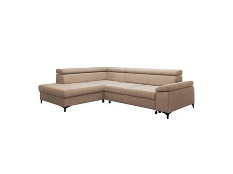 Canap D Angle Lincoln Brun Clair Fonction De Couchage Conforama