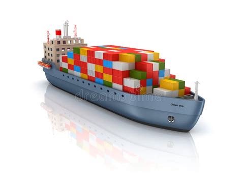 De Containerschip Van De Lading Stock Illustratie Illustration Of