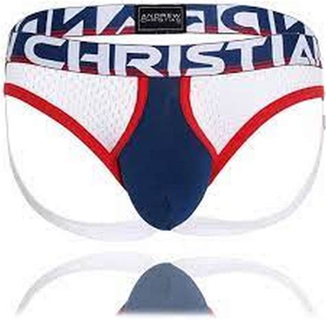 Andrew Christian Almost Naked Retro Mesh Brief Jock Navy White