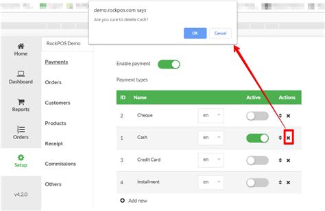 Edit payment methods – Rock POS – The number 1 PrestaShop POS module