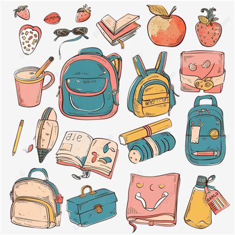 Cute Back To School Set School Education Learn Png Transparent Image
