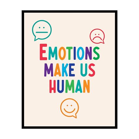 Emotions Make Us Human Poster Motivational Print Positive Quotes Art