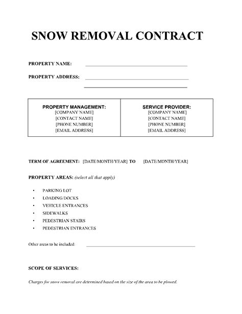 Snow Removal Contract Free Pdf Templates Cocodoc