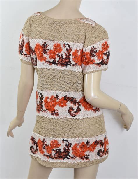 Anthropologie Knitted And Knotted Semi Sheer Banded Bouquets Tunic