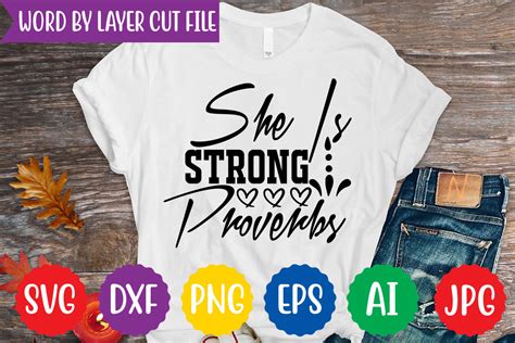 She Is Strong Proverbs Graphic By DigitalArt Creative Fabrica