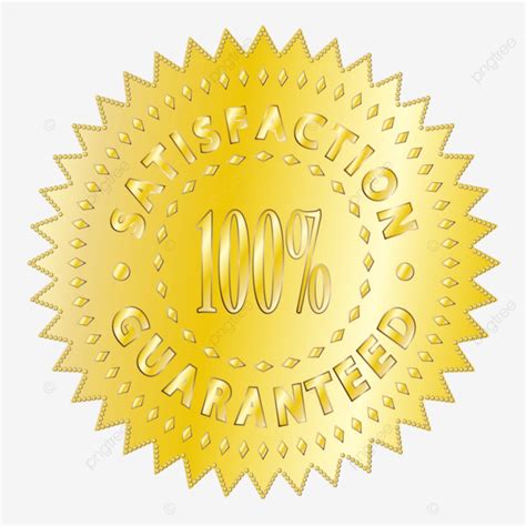 Gold Satisfaction Guaranteed Badge Satisfaction Vector Nobody Vector