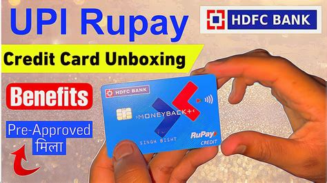 HDFC MoneyBack Plus Rupay Credit Card Unboxing Upi Credit Card Hdfc