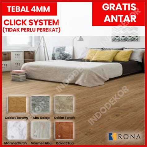 Jual Lantai Vinyl Motif Kayu Spc Mm Click System Tanpa Perekat Vynil