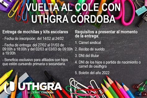 Entrega de mochilas y kit de útiles escolares 2023 Nuevo UTHGRA Córdoba