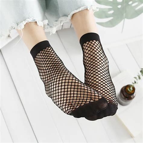 Summer Sexy Socks Women Girls Sexy Black Hollow Out Breathable Mesh