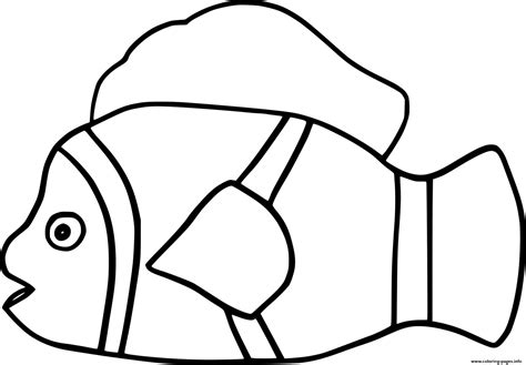 Simple Clownfish Coloring Page Printable