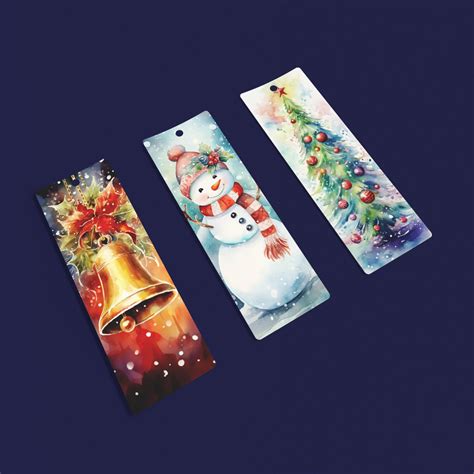 Christmas Design Bookmarks Printable Bookmarks Sublimation